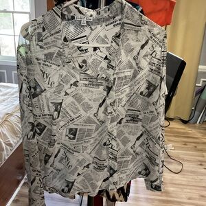 Women see through button up blouse